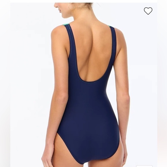 NWT J Crew blue and green cut out with bow one piece swimsuit size XS - Picture 6 of 12